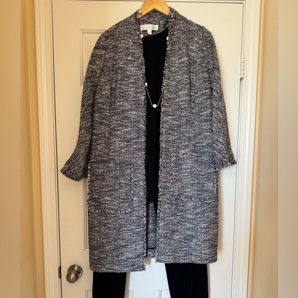 Chic Black Tweed Coat